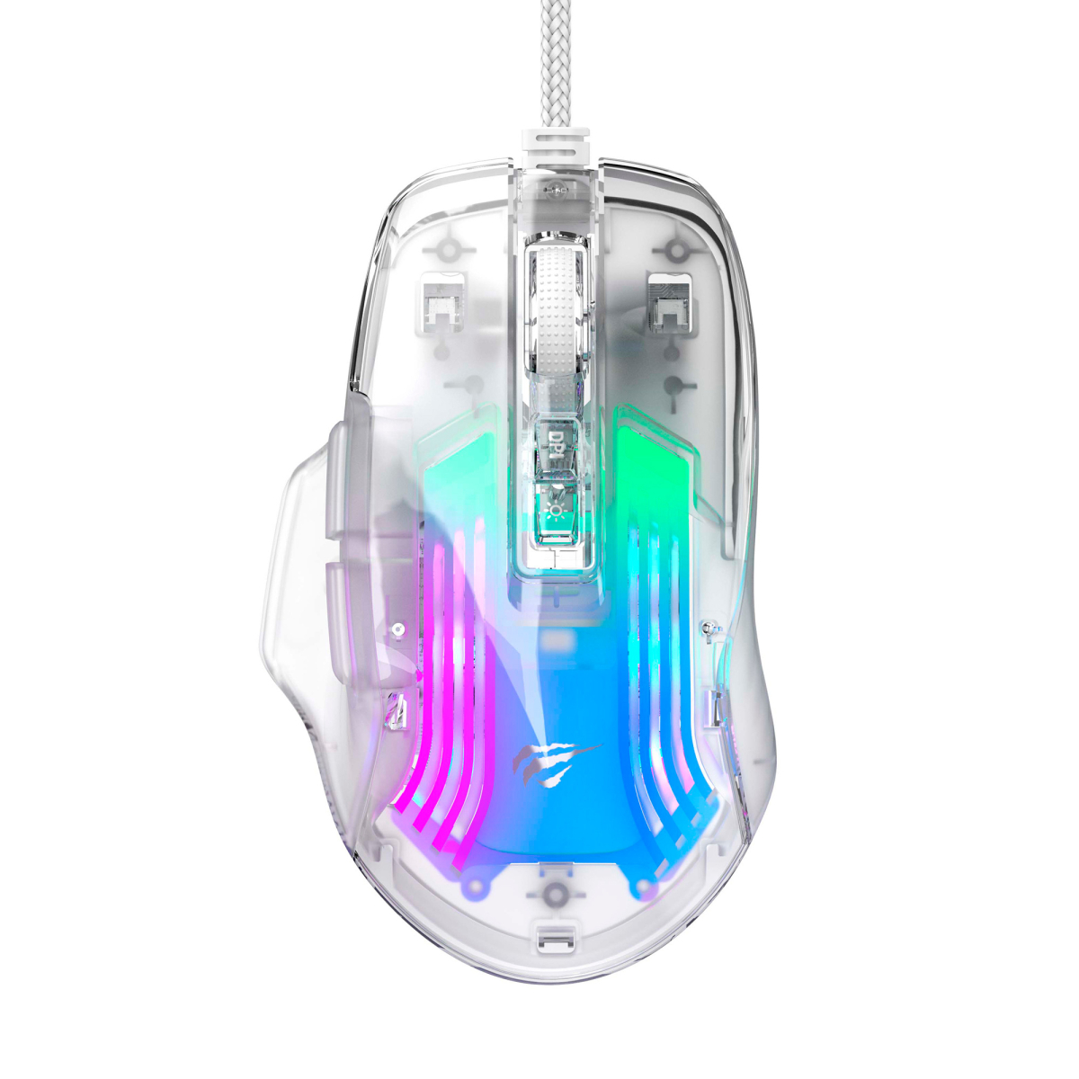 Мишка ігрова HV-MS1011SE USB Transparent White