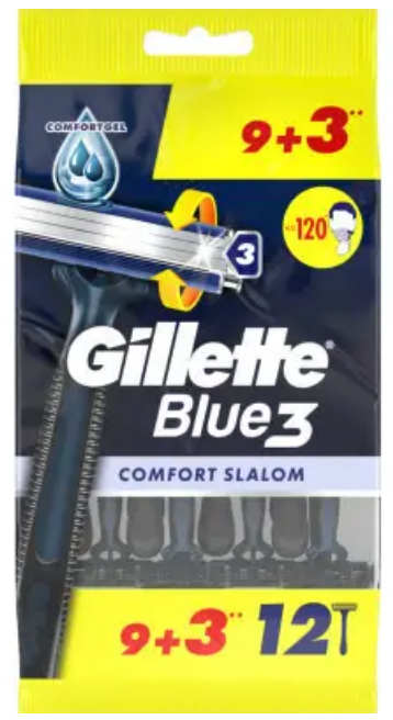 Бритва одноразова «Gillette» Blue3 Слалом Комфорт 9+3 шт