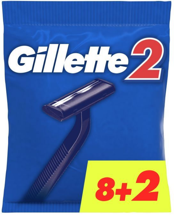 Бритва одноразова Gillette2″ 8+2 шт