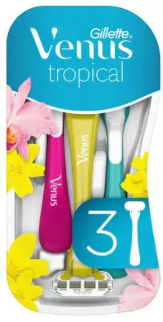 Бритва одноразова «Gillette» Venus Tropical ароматиз. 3 шт