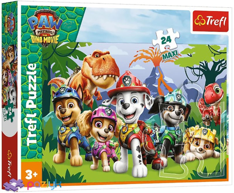 Пазли Trefl 24 елементи Maxi PAW PATROL Доісторична дружба.THE DINO MOVIE