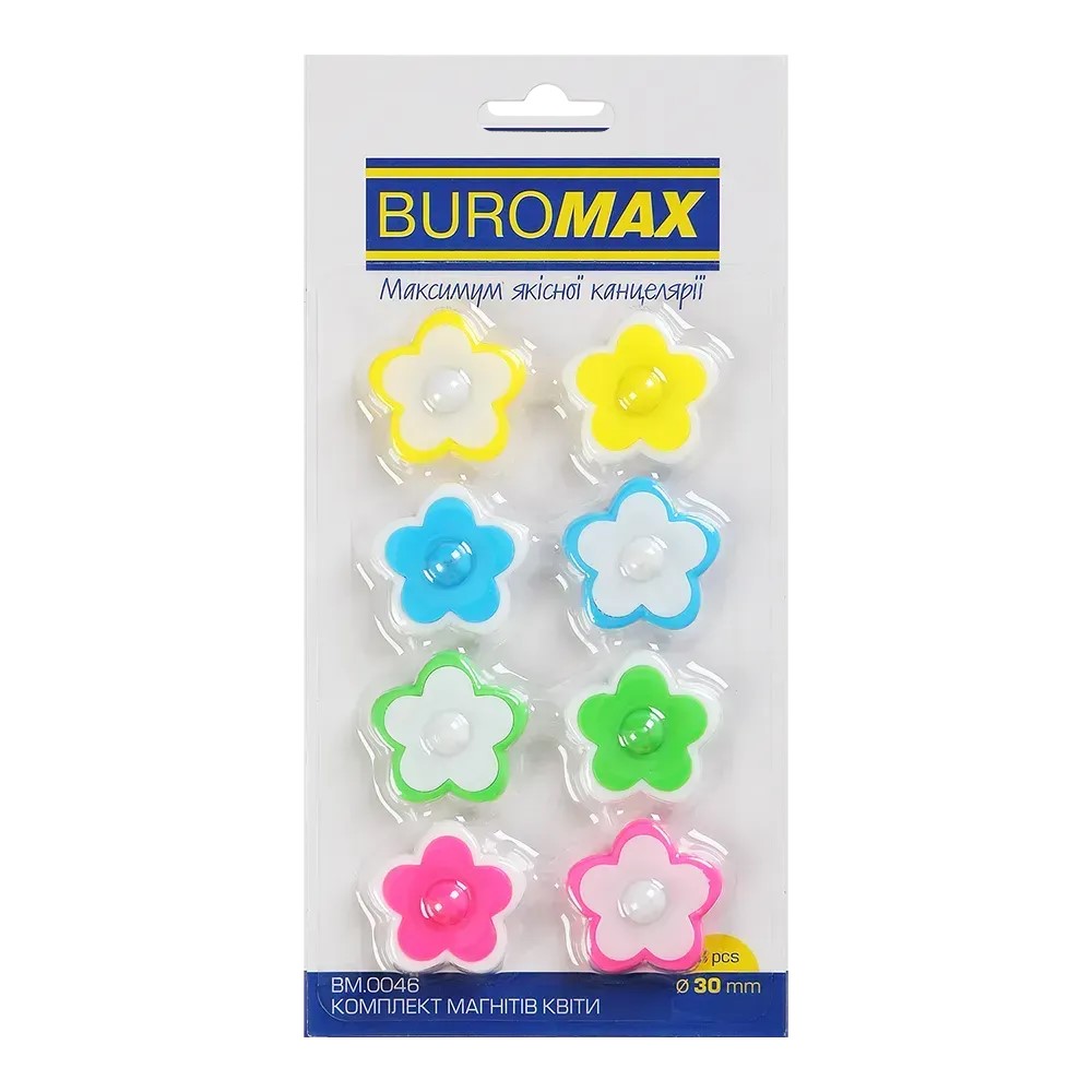 Магніти «Buromax» FLOWERS 8штх30мм