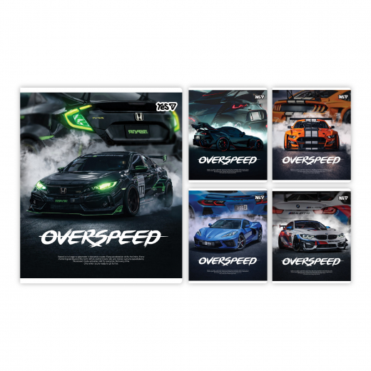 Зошит А5 18 аркушів лінія ірідіум+УФ глянець Overspeed