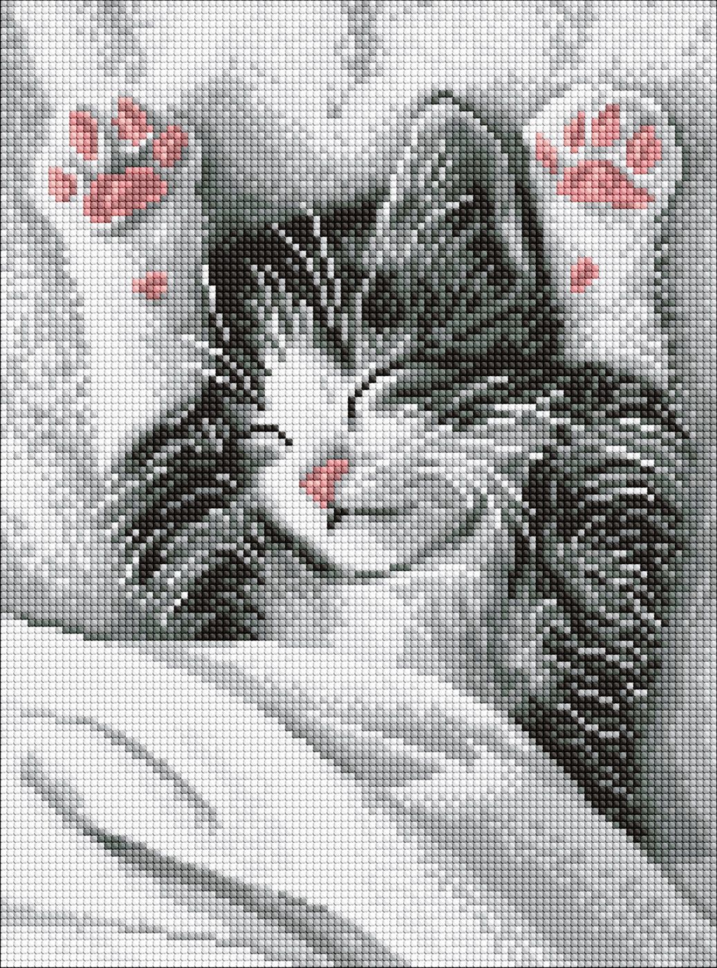 Набір з алмазною мозаїкою «Муркотливий ранок» 30×40см