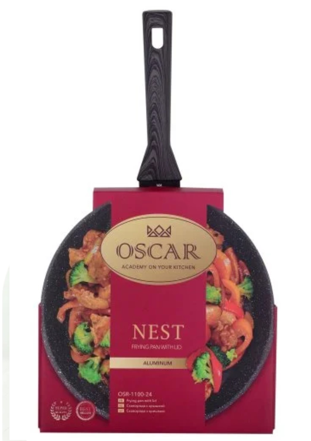 Сковорідка алюмінієва антиприг. покриття «Oscar Nest» 28см з кришкою