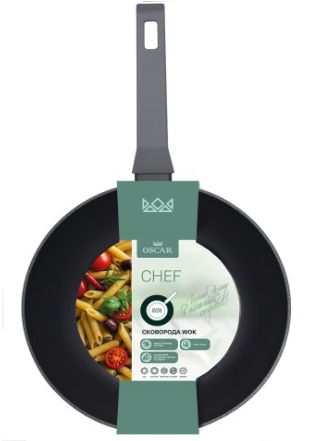 Сковорідка алюмінієва антиприг. покриття «Oscar Chef Вok» 28см /n