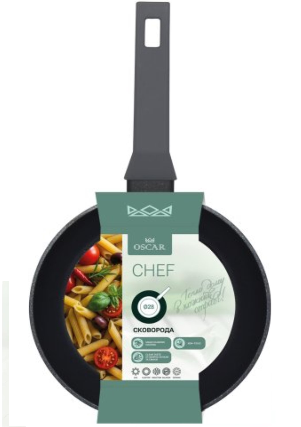 Сковорідка алюмінієва антиприг. покриття «Oscar Chef» 28см /n