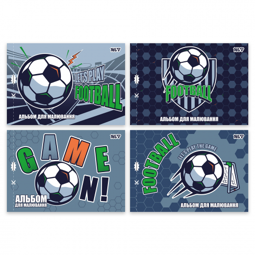 Альбом для малювання на скобі 12/100 А4 з перфорацією Football