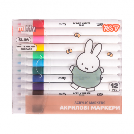 Набір маркерів акрилових «YES» Miffy 12 кольорів