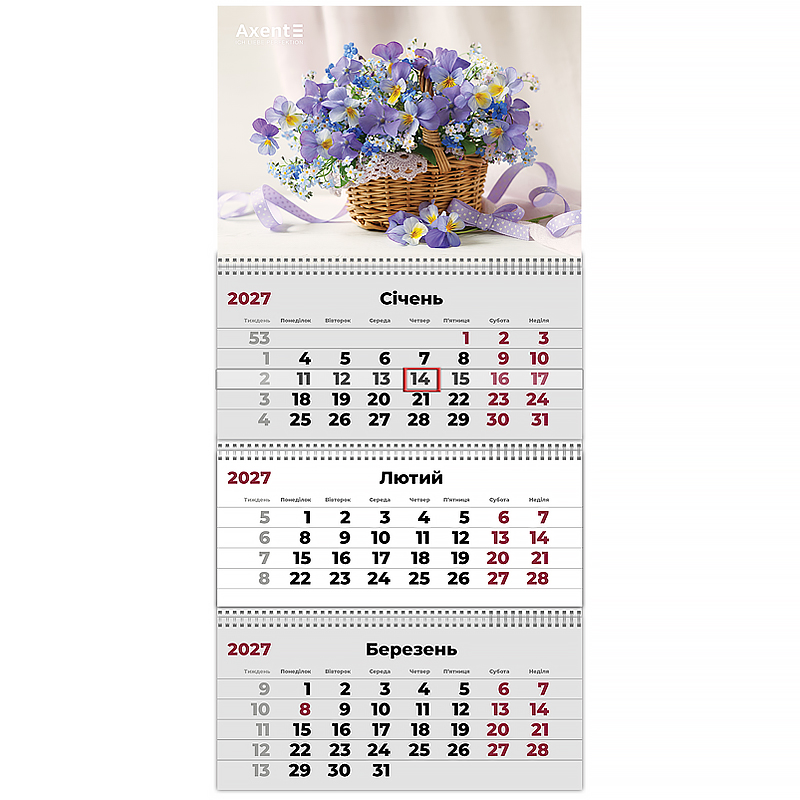 Календар кварт. настін. Magic Flowers 1″ 2027,3 пружини