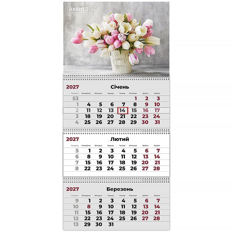 Календар кварт. настін. Magic Flowers 2″ 2027,3 пружини
