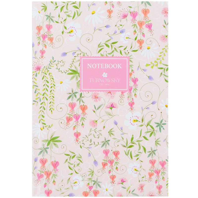 Блокнот А5 96 аркушів клітинка тверда обкладинка Turnowsky Floral 1″