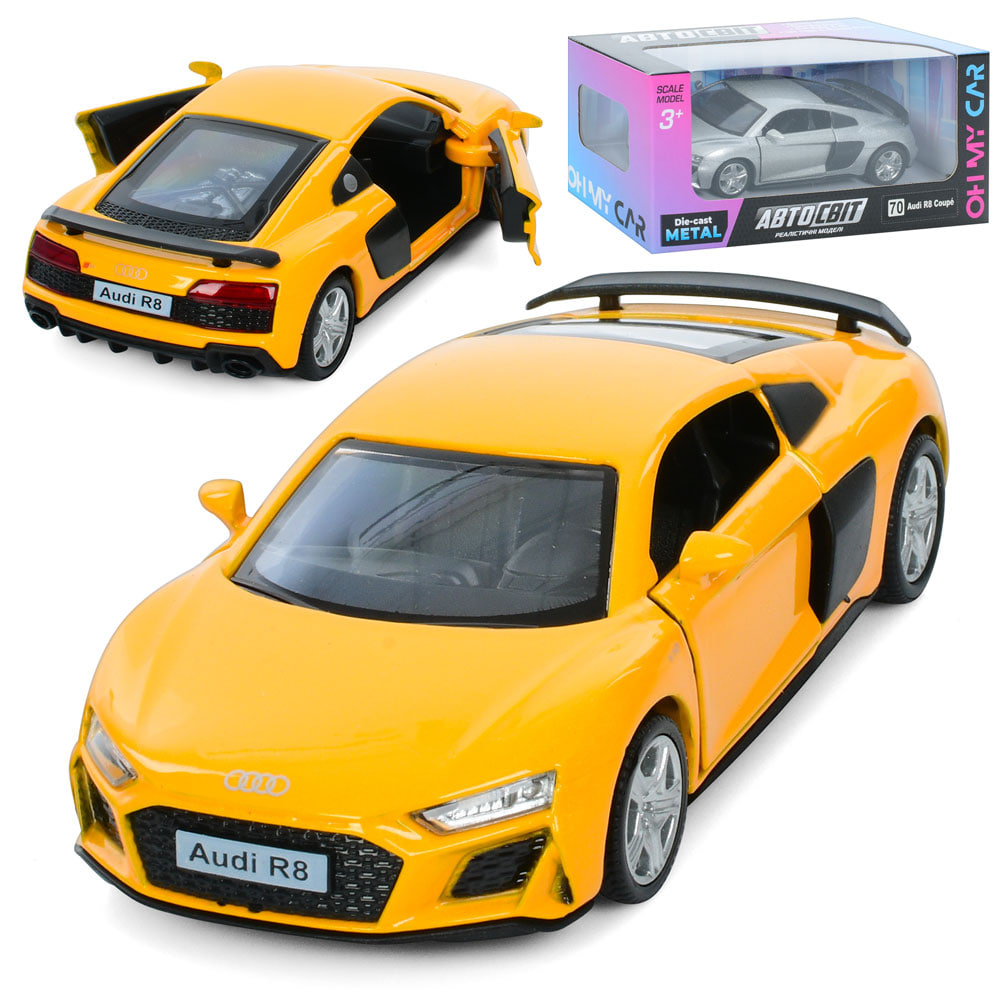 Машина металева інер-а, «Автосвіт» Audi R8 2019 12см, гумові колеса, відчин. двері