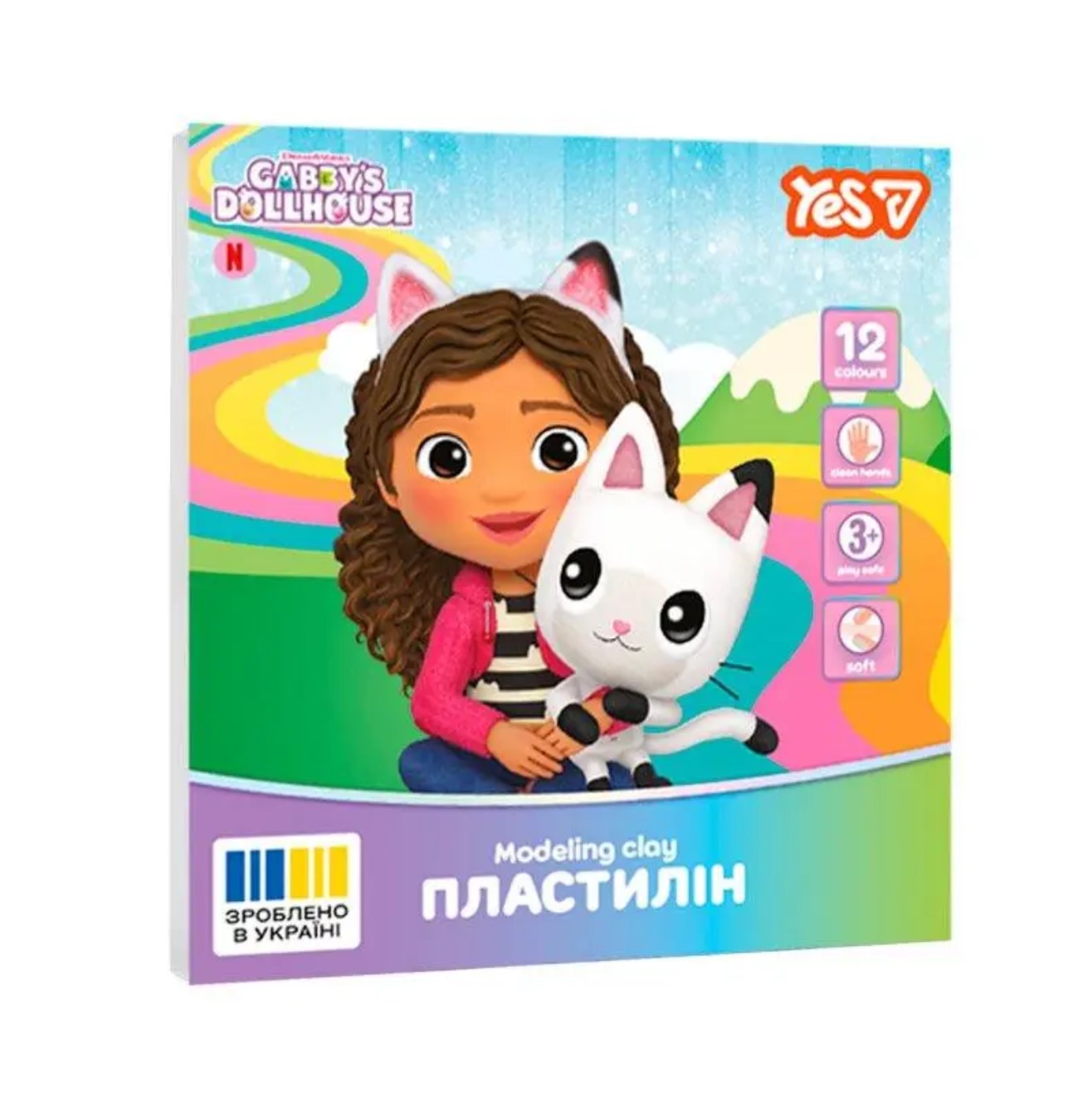 Пластилін «Yes» Gabby Dollhouse12 кольорів 240гр