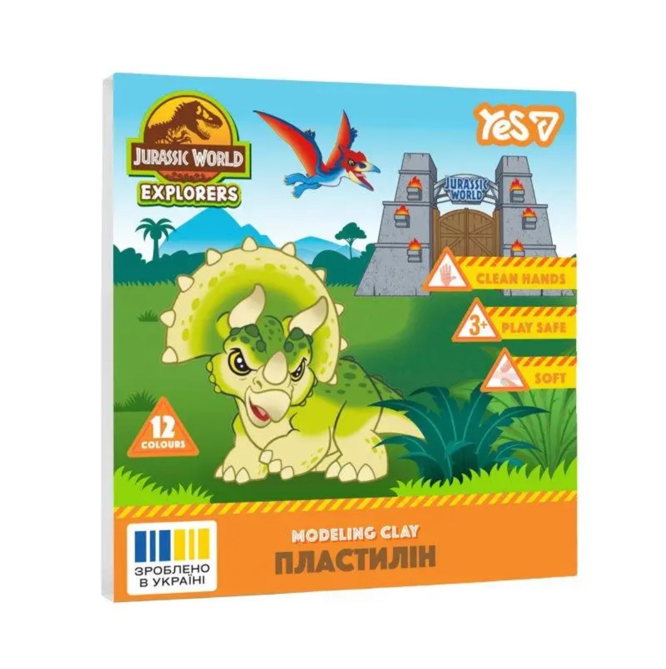 Пластилін «Yes» Jurassic World.Kids 12 кольорів 240гр