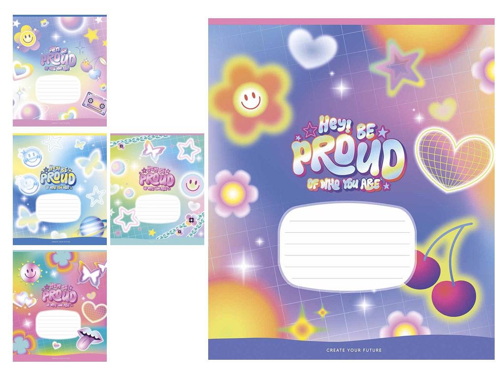Зошит 24 аркуші клітинка Star «Cool stickers» виб. УФ-лак