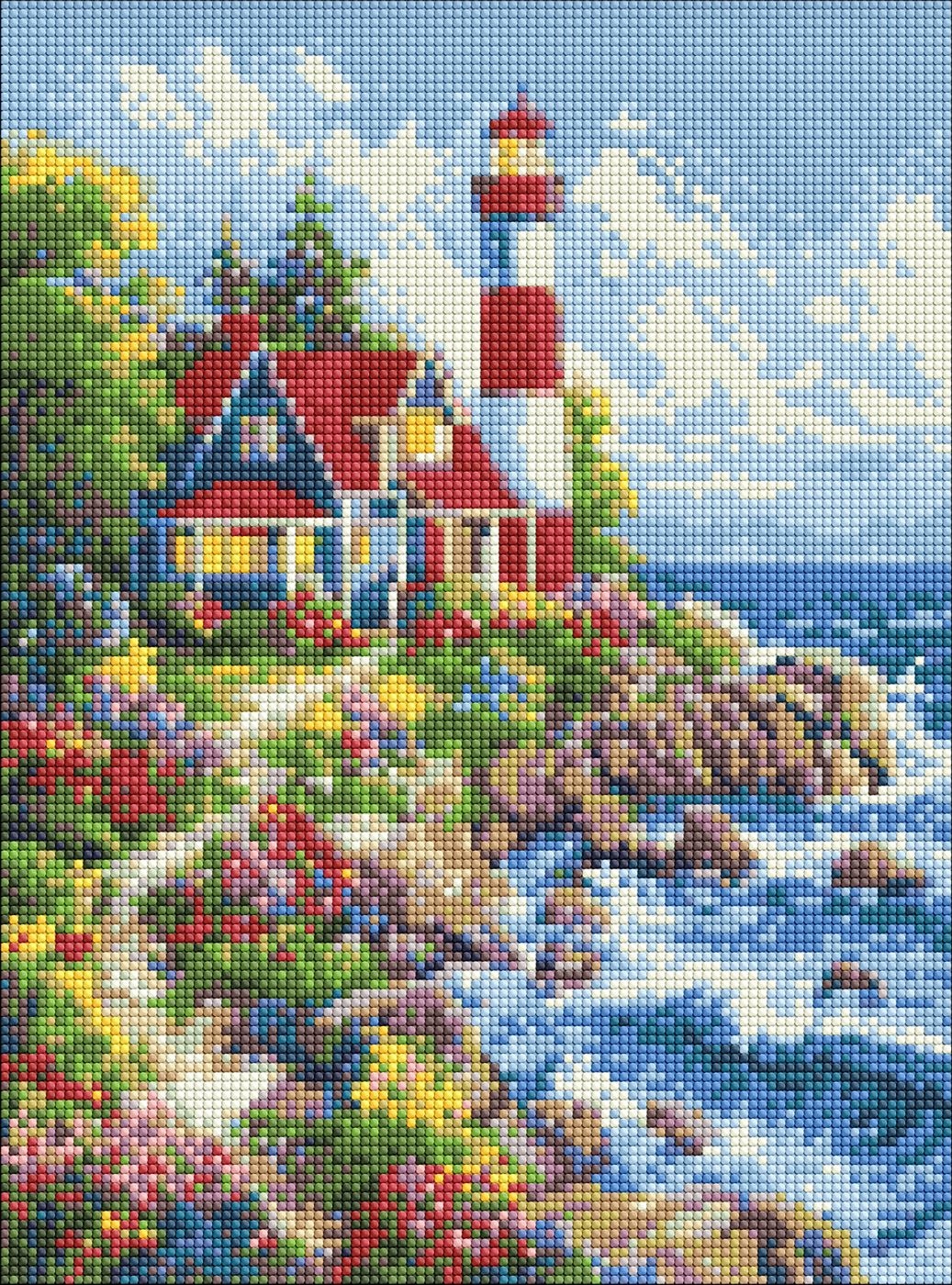 Набір з алмазною мозаїкою «Морський маяк» 30×40см