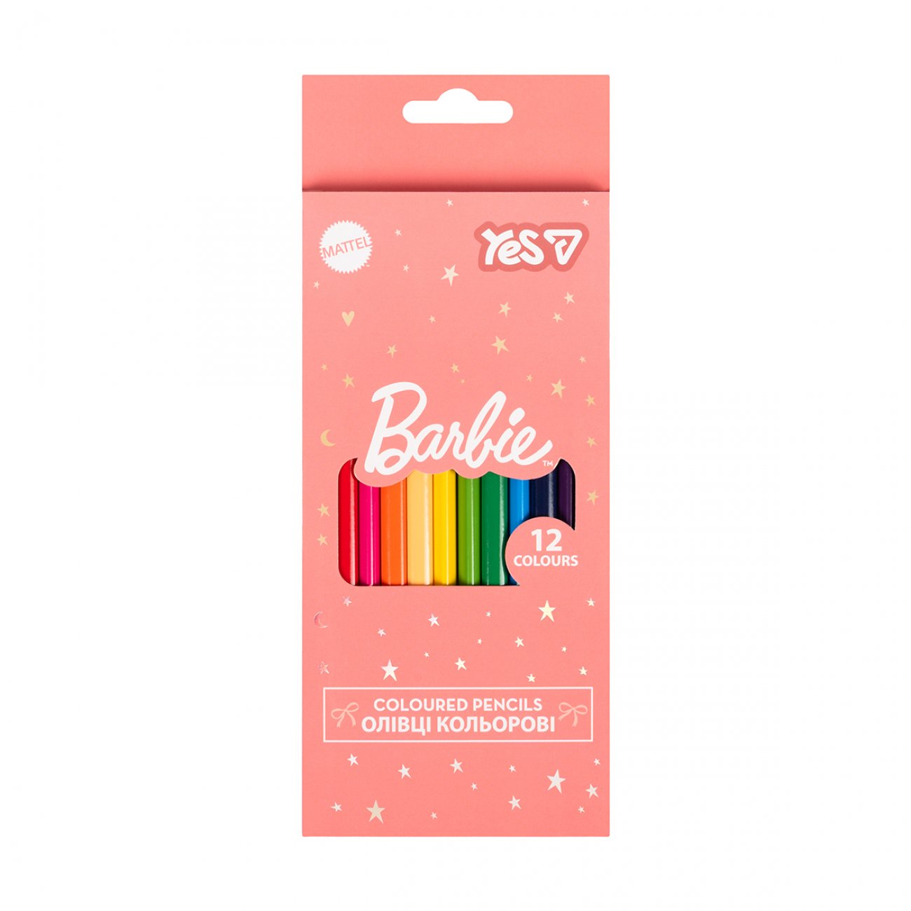 Олівці кольорові 12 кольорів «Yes» Barbie Shiny