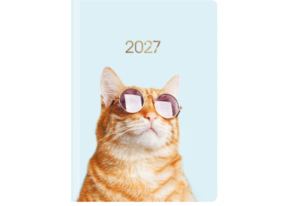 Щоденник А5 «Economix» дат2027 кіт в окулярах
