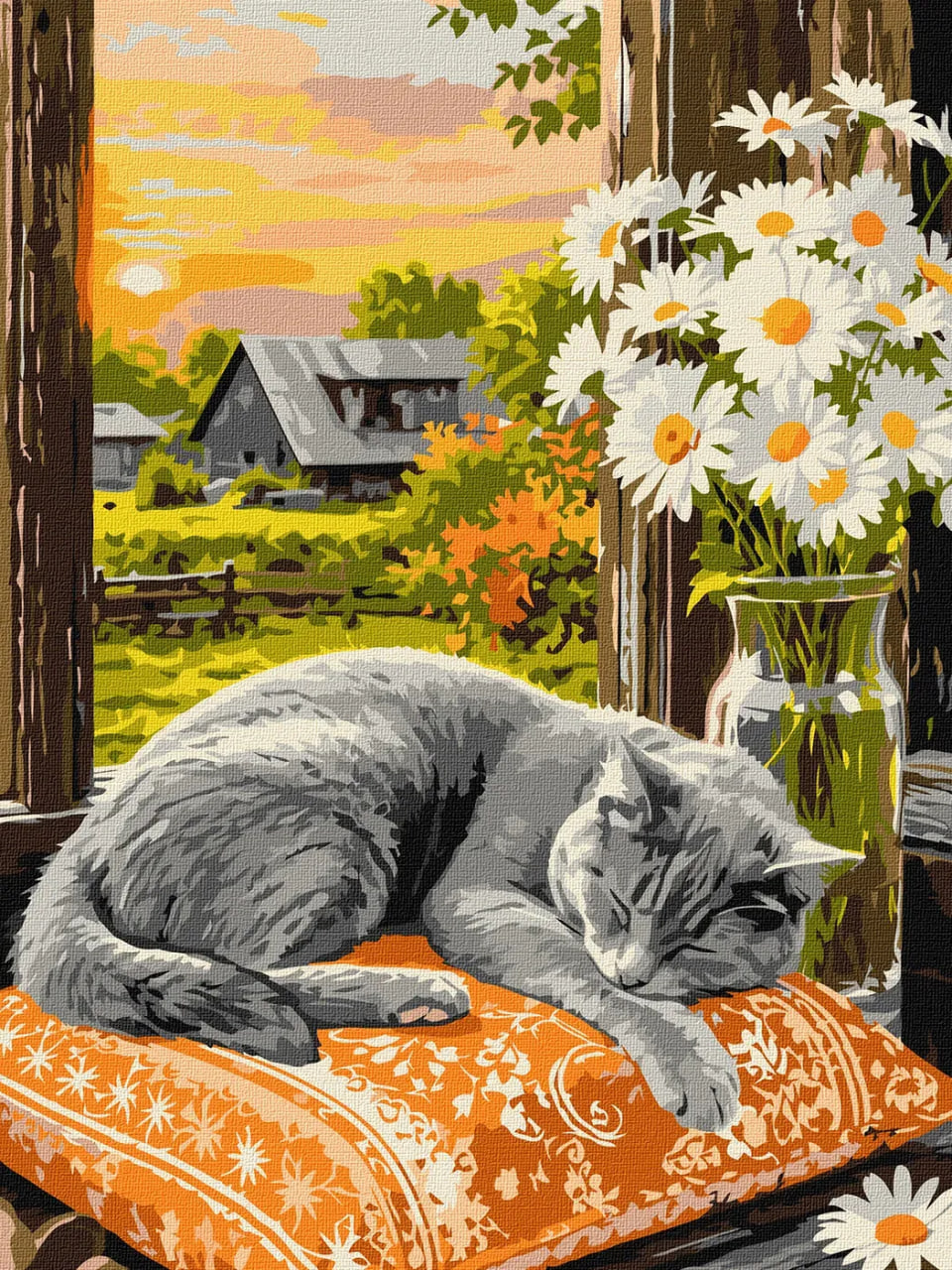 Картини по номерах акрилові «Котячий сон» 30×40см