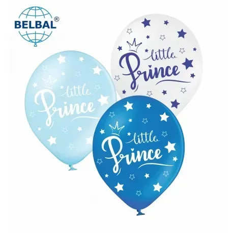 Кулька повітряна латексна 12″/30см «Little Prince. Корони, зірки»