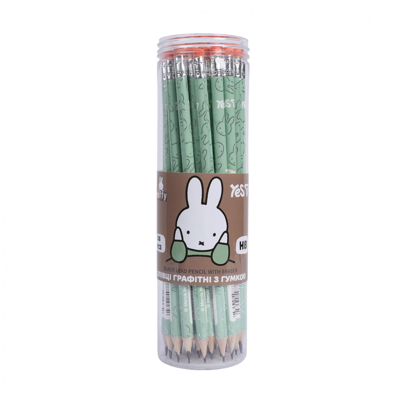 Олівець гр. «Yes» Miffy круглий, з гумкою, в пласт. тубі