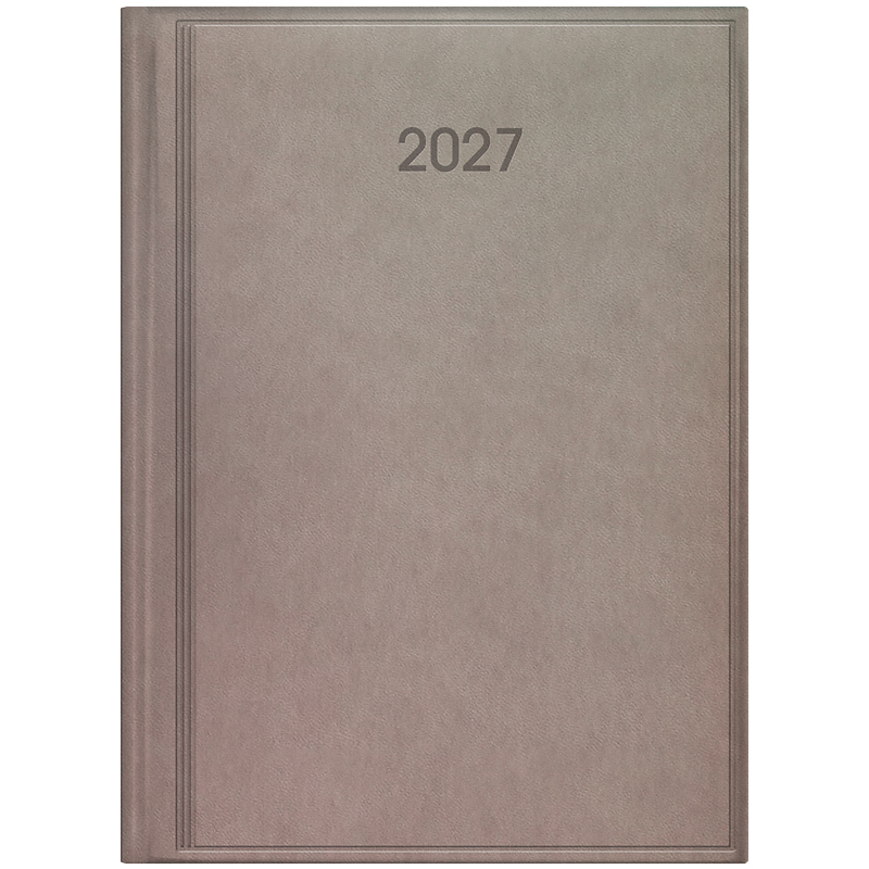 Щоденник А5 «Brunnen» дат2027 168 аркушів Стандарт Torino темно-бежевий