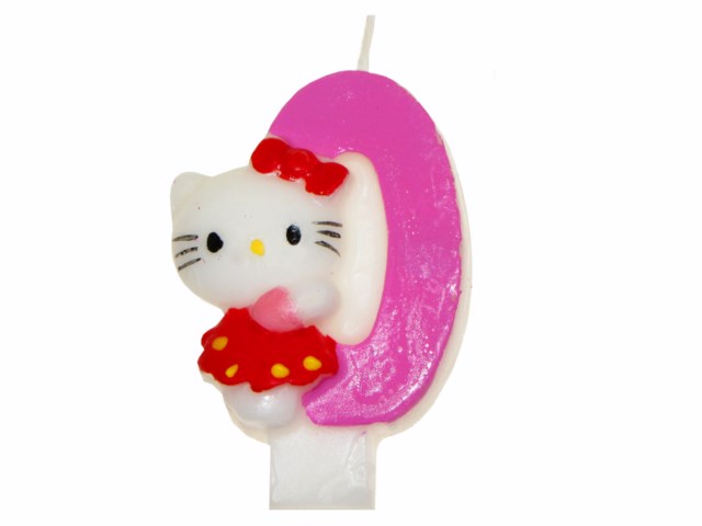 Свічка в торт Hello Kitty-0 12 шт A09