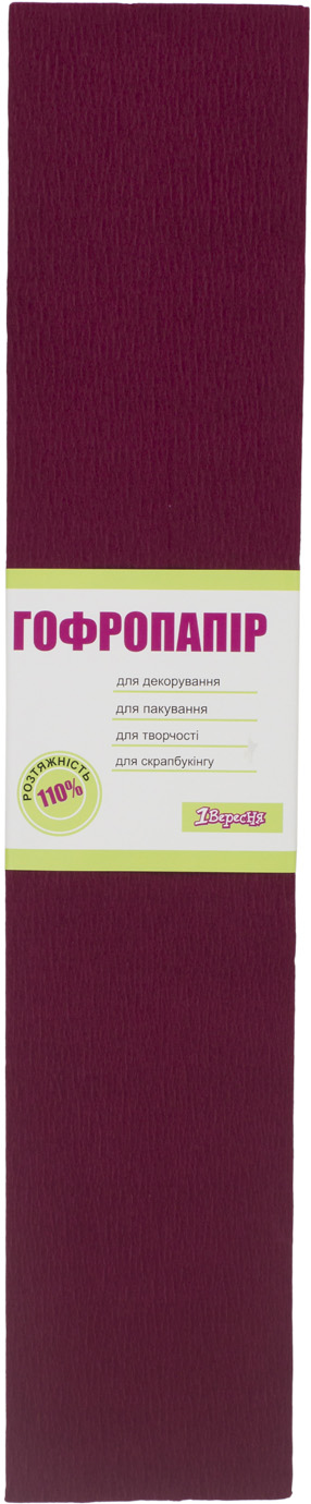 Папір гофра 7 2мх50см 110% 35,7 г/м2 бордовий 703076
