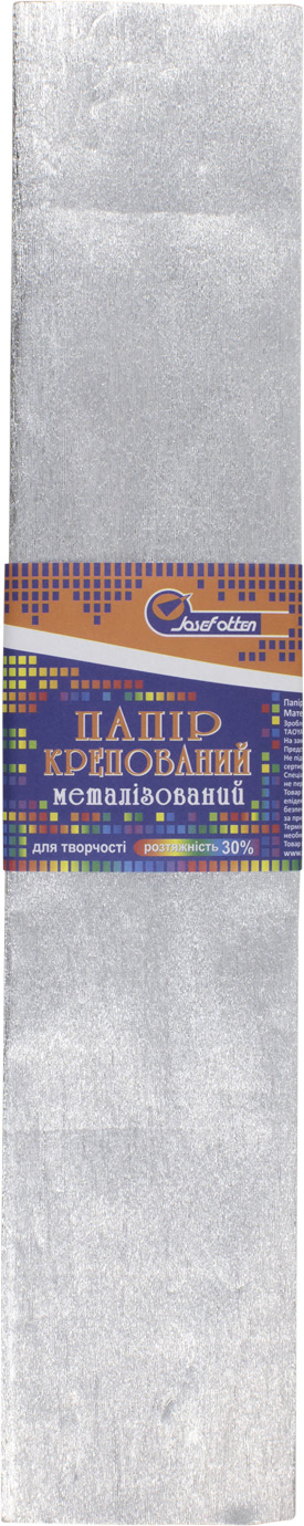 Папір гофра 2мх50 см 30% 60г/м2,78 г/м2 сріблястий металік