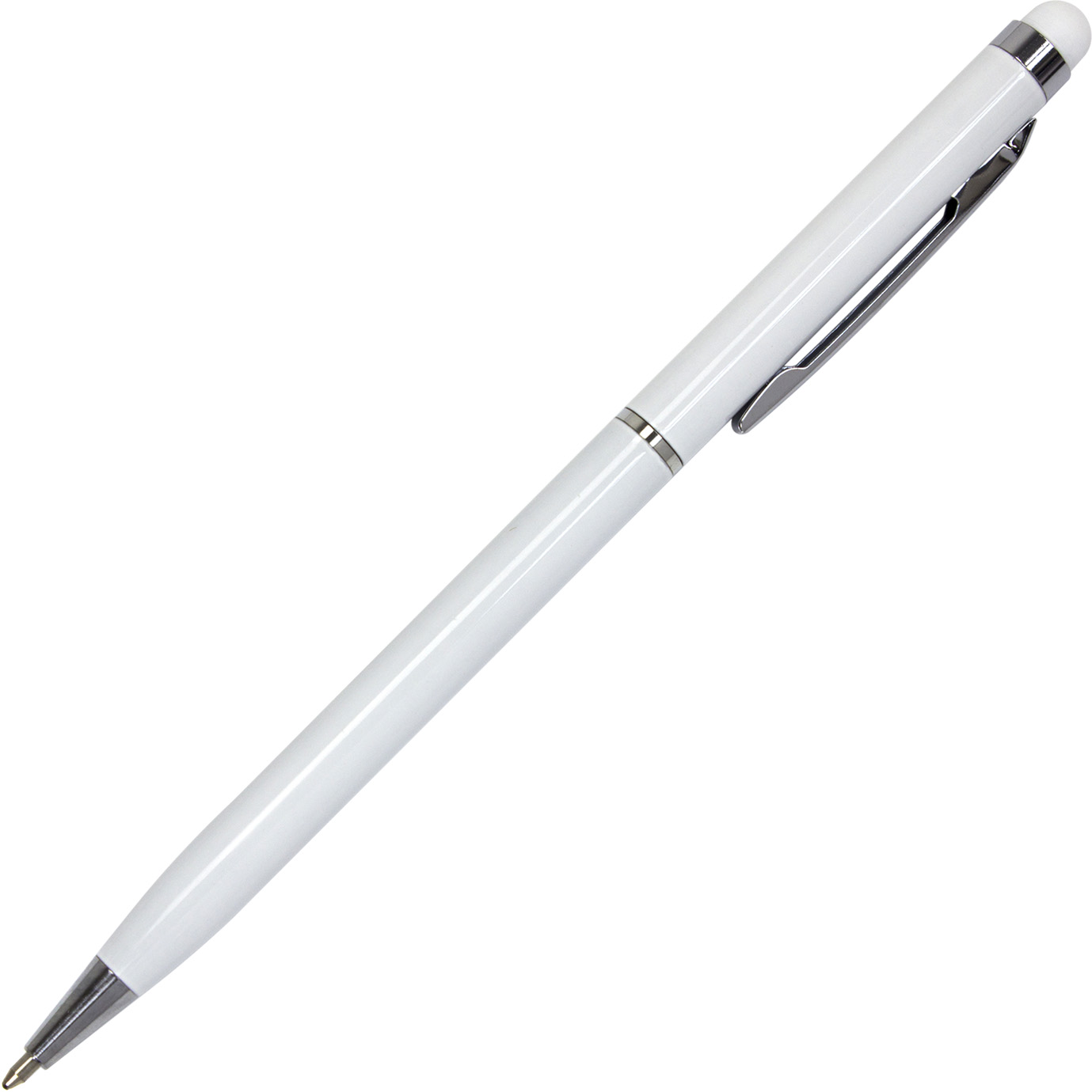 Ручка кулькова Stylus синя, металева, корпус білий