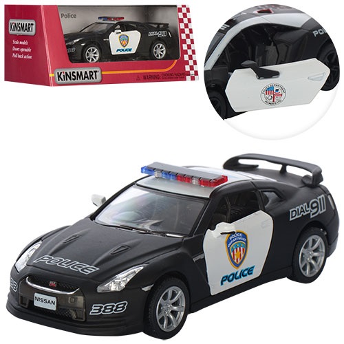 Машина металева Nissan GT-R R35 Поліція 2009,в коробці 16хх7×8см