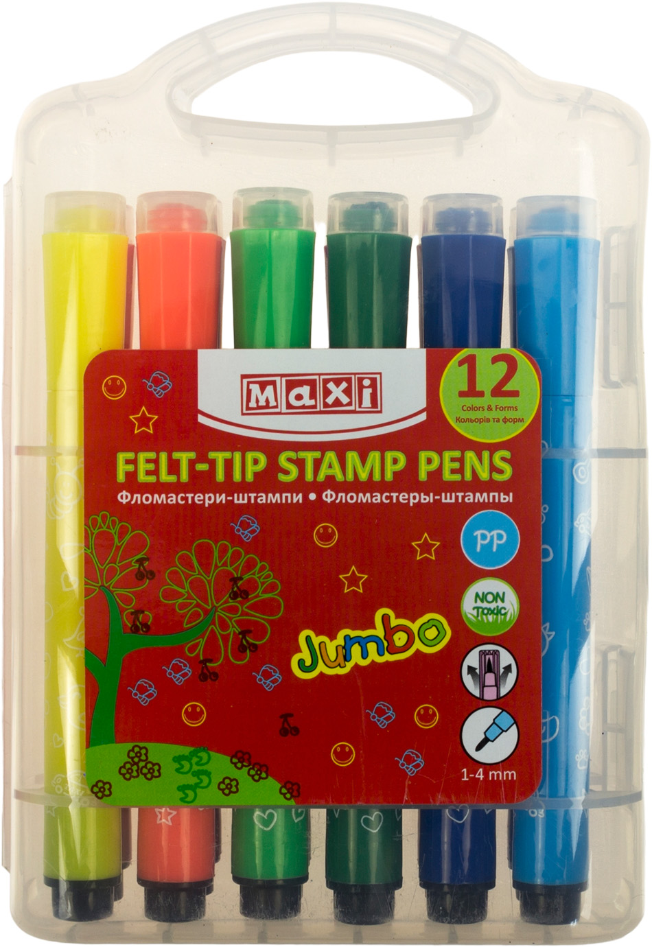 Фломастери-штампи «Jumbo» 12 кольорів