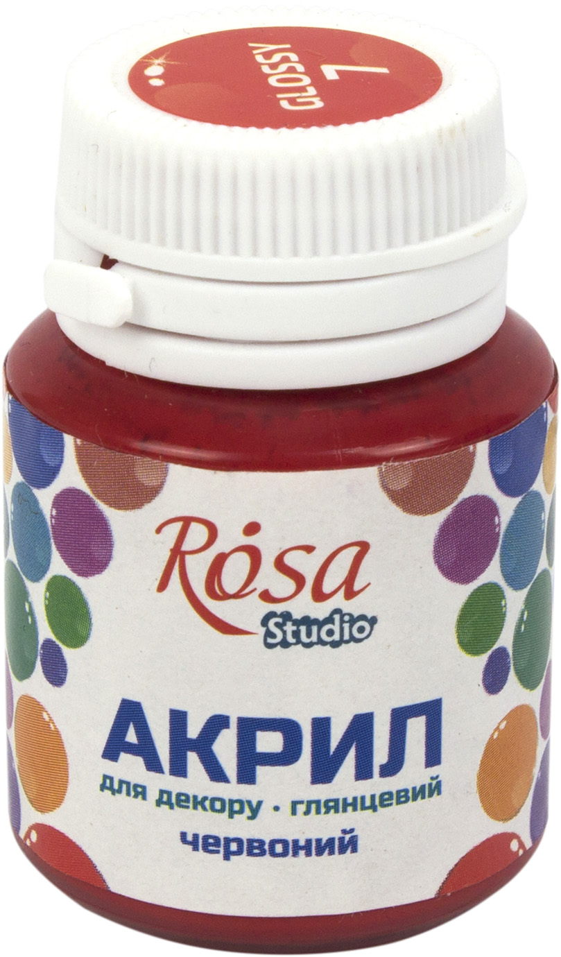 Акрил для декору Rosa Studio 20мл глянцевий червоний