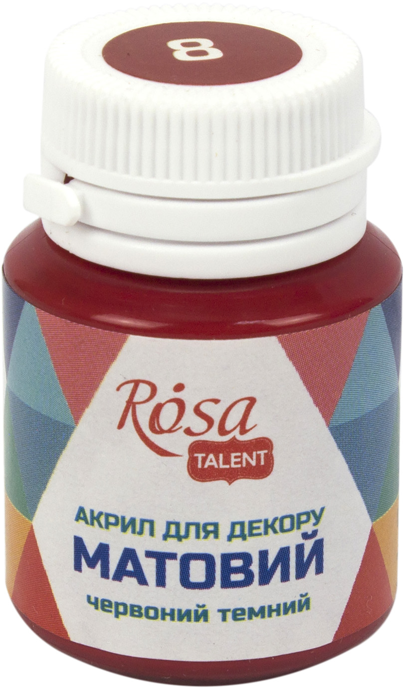 Акрил для декору «Rosa Talent» 20мл матовий темно червоний