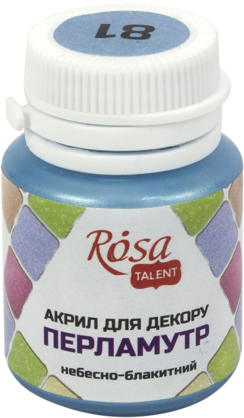 Акрил для декору Rosa Talent 20мл перламутр небесно-блакитний