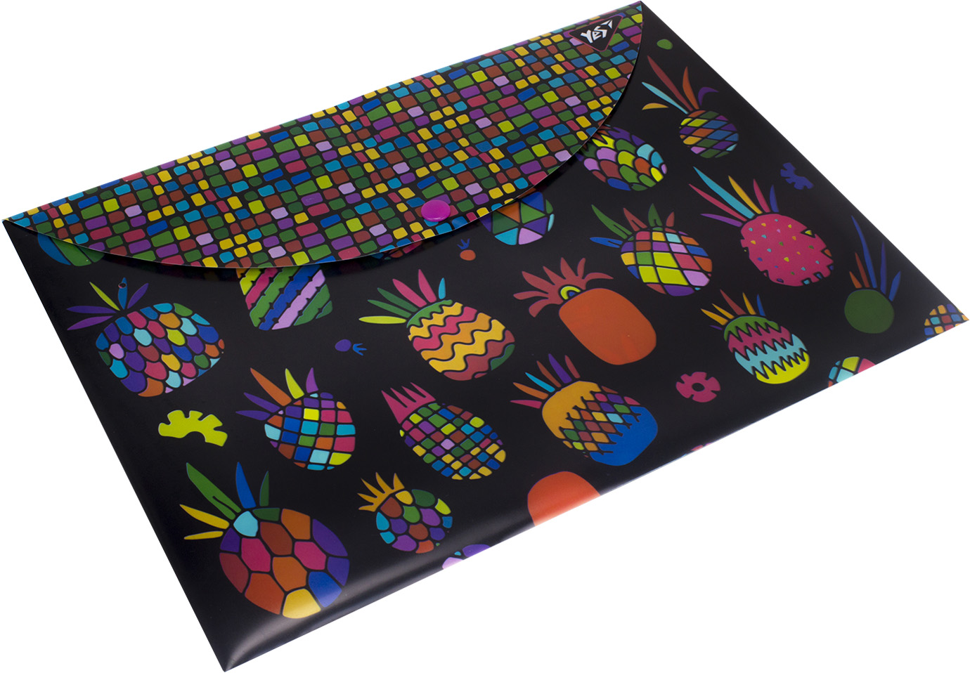 Папка-конверт A4 Black pineapple на кнопці 491660