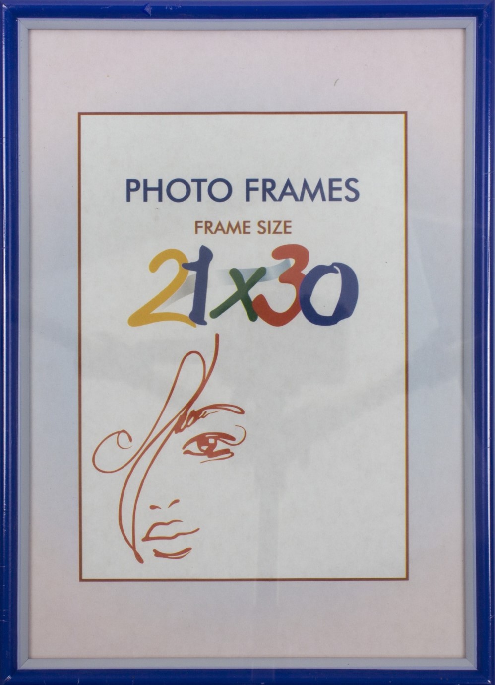 Фоторамка 21×30 синя, біла оторочка