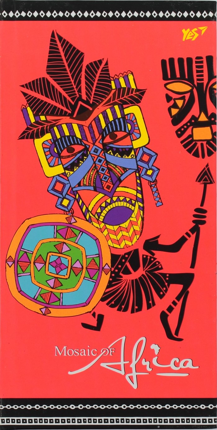 Блокнот B6+ 96 листов клетка African style, твердая обложка, неон и софт-тач лакированный, 7 БЦ 151357