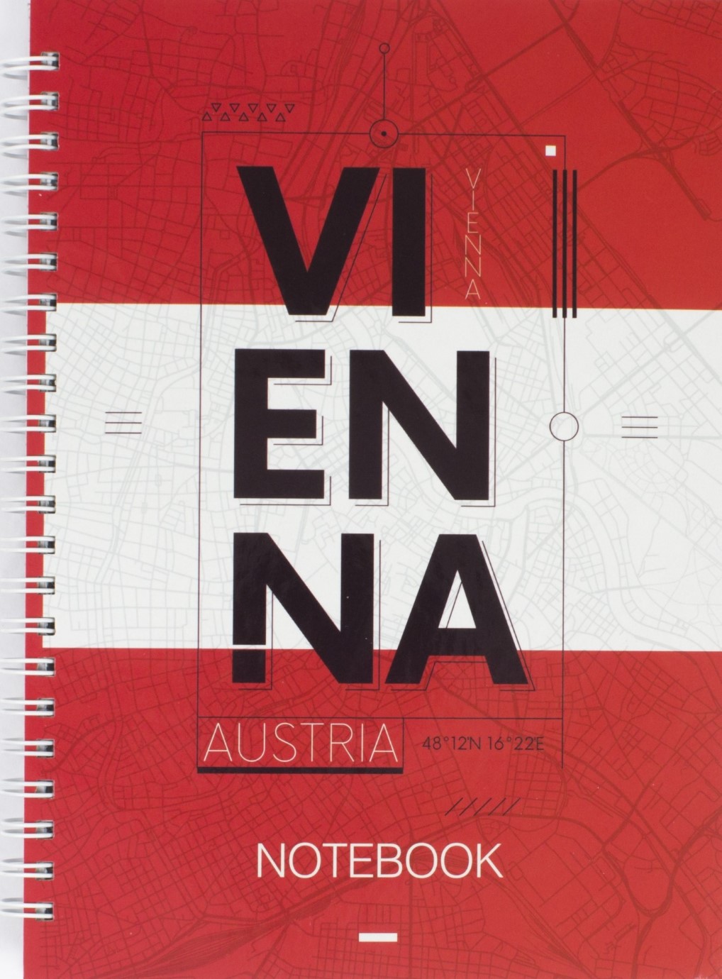 Блокнот на пружині A5 96 аркушів картонна обкладинка Vienna
