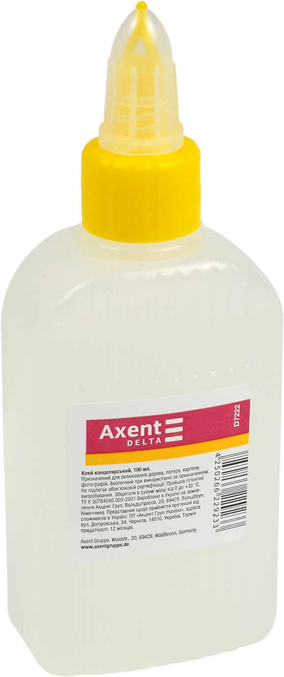 Клей канцелярський Axent/Delta 100мл ковпачок-дозатор 7222