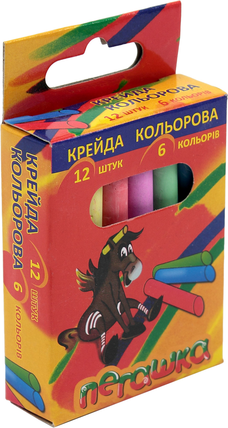 Крейда кольорова 6кольорів 12 шт кругла 006