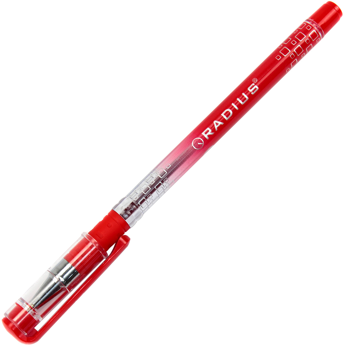 Ручка кулькова I-pen 0,7мм напівпрозорий корпус червона 0184 0184