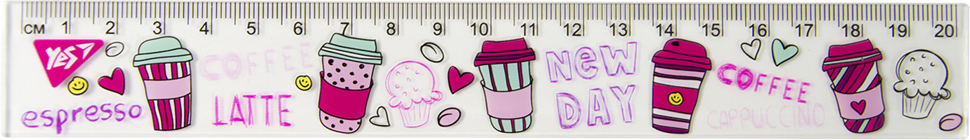 Лінійка пластикова 20 см Cups 370510