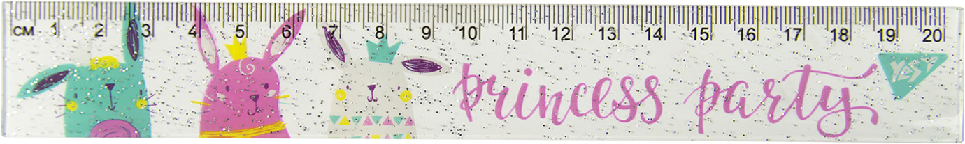 Лінійка пластикова 20 см Princess party 370509