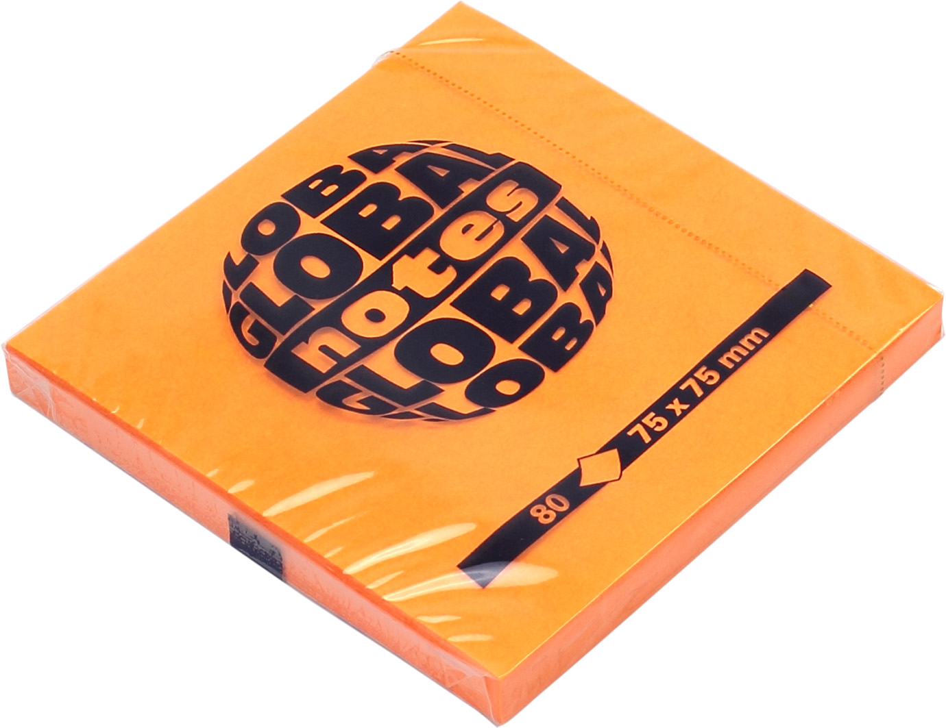 Блок для заміток з липким шаром 75×75мм 80 аркушів neon orange GN