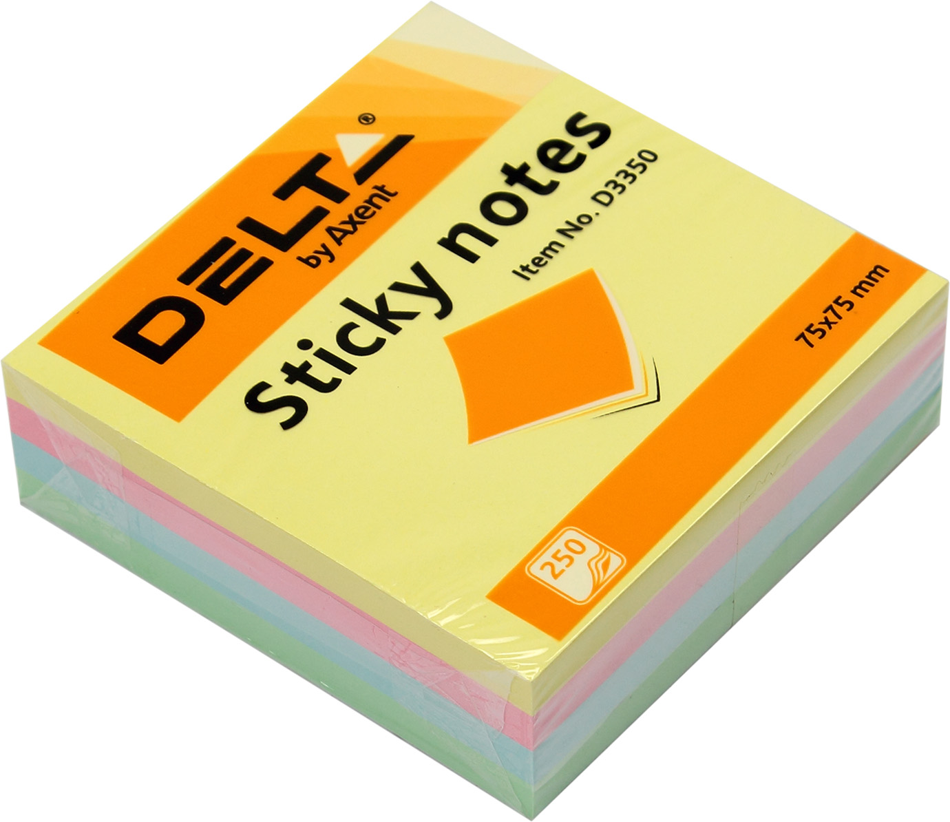 Блок для заміток з липким шаром 75×75 мм 250 аркушів пастель куб 3350