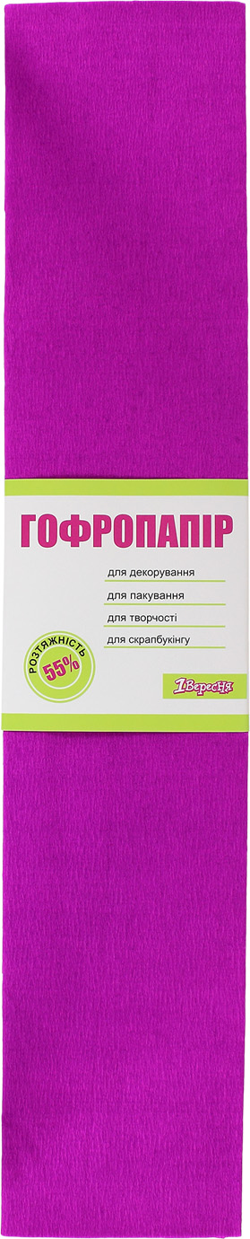 Бумага гофра 5 2мх50 см 55% 26,4 г/м2 1 Вересня малиновая 705544