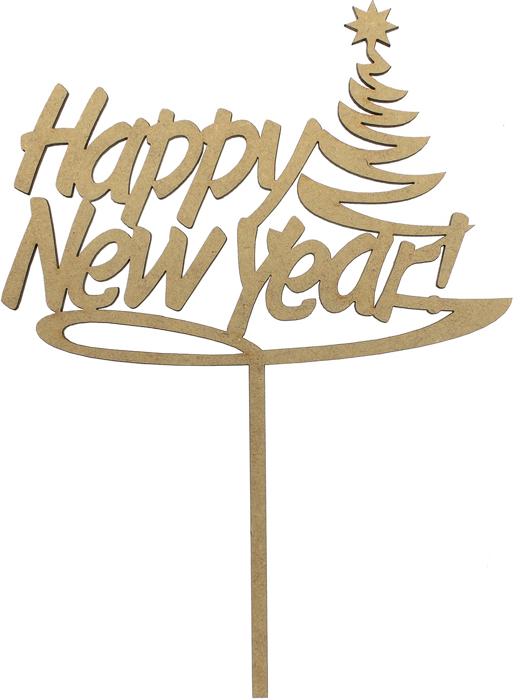 Топер Happy New Year 17×23 см МДФ 3 мм