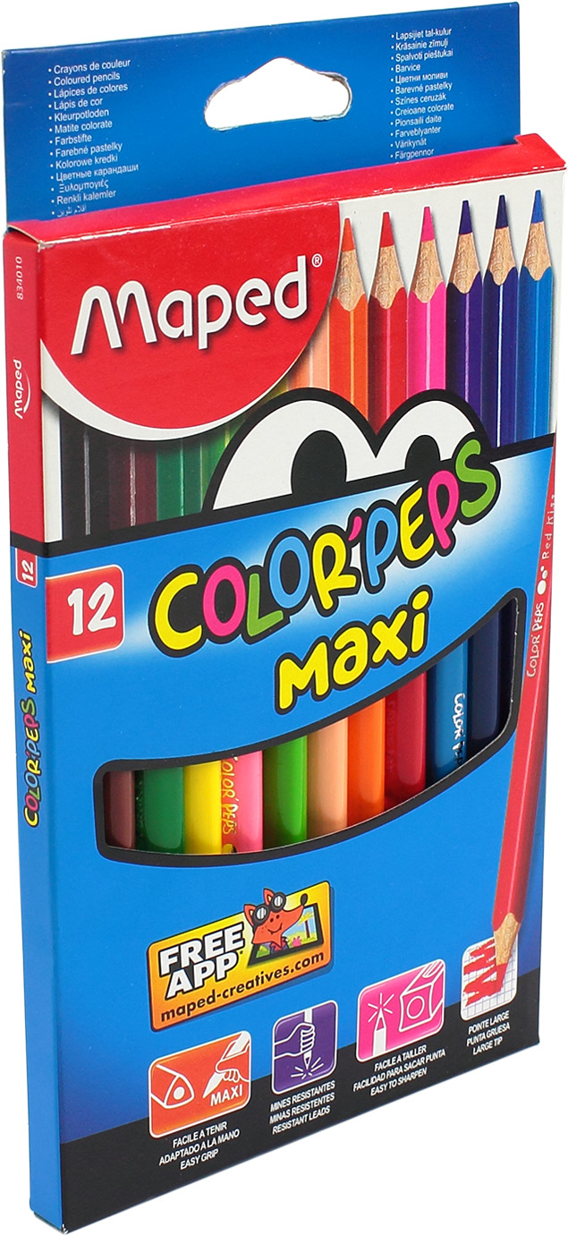 Олівці кольорові 12 кольорів Color Peps Maxi 834010